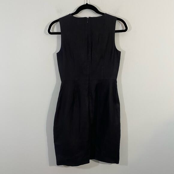 J. Crew Women's Black Drape Knot Linen Sheath Dress Size 00 #G4448 - Picture 7 of 7